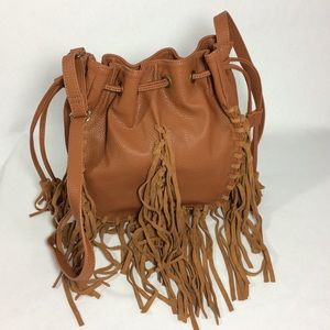 Steve madden festival fringe bucket crossbody bag